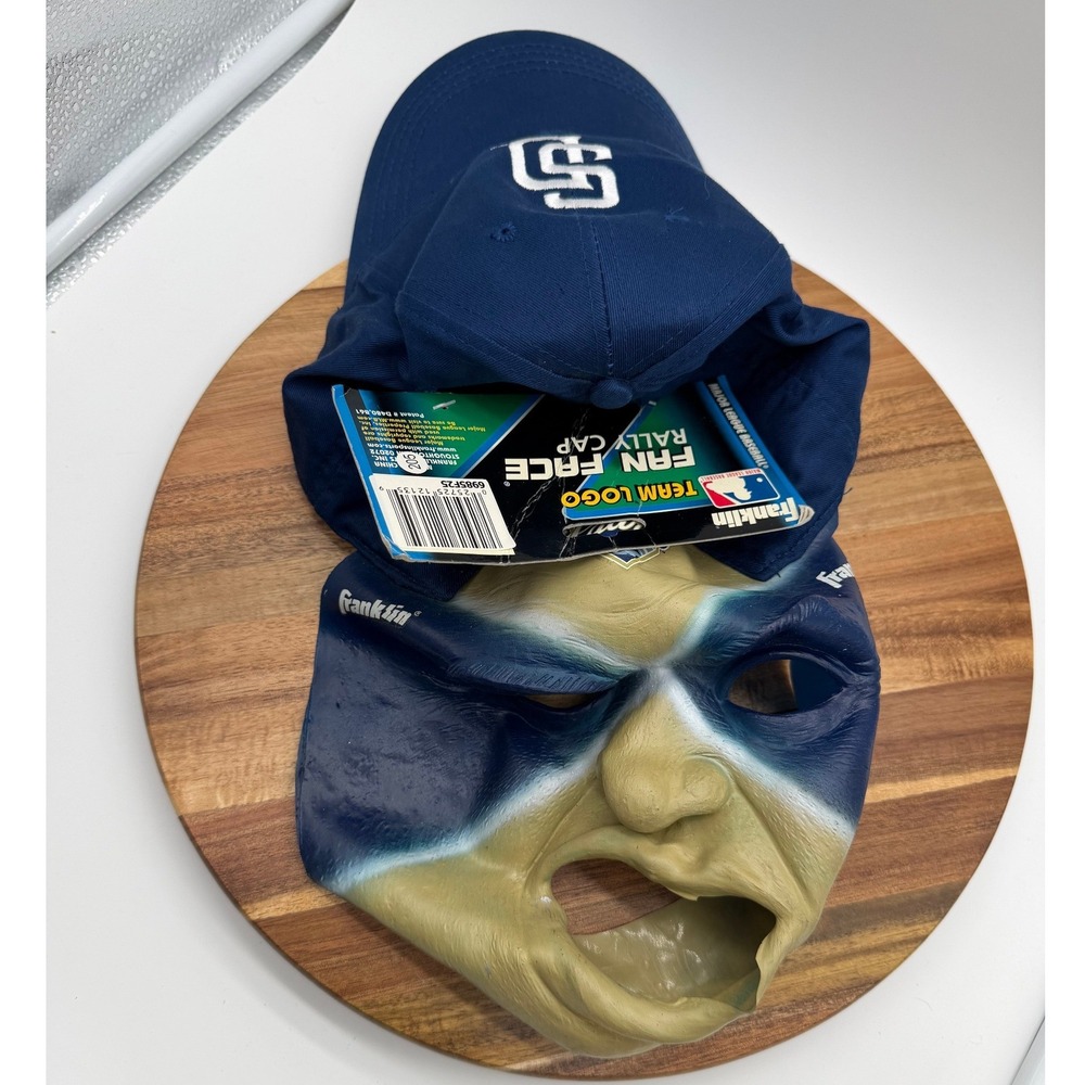 Franklin MLB San Diego Padres Fan Face Rally Cap Mask Navy Blue Hat 1133